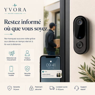 Sonnette Connectée WiFi Sans Fil — Vidéo & Interphone