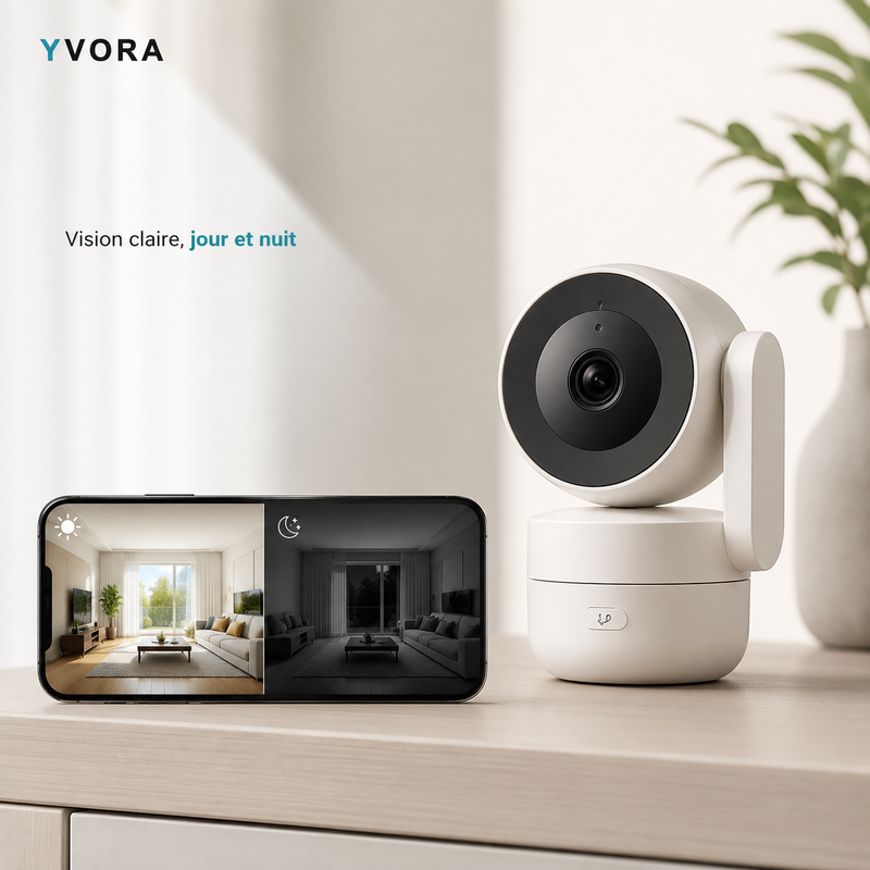 Caméra WiFi 4MP — Rotation 360° & Vision Nocturne