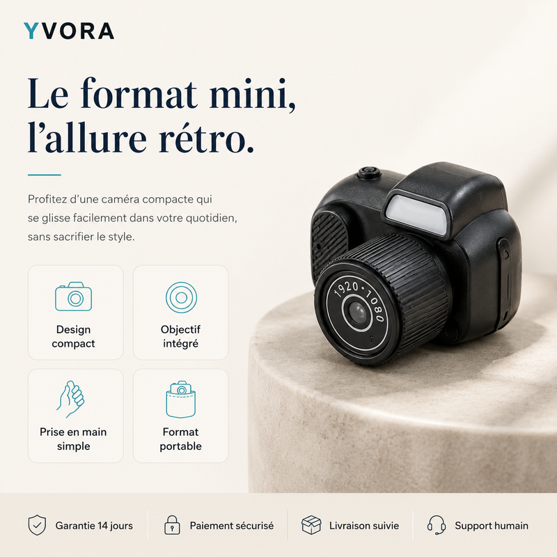 Mini Caméra Rétro 1080p — Design vintage, qualité HD