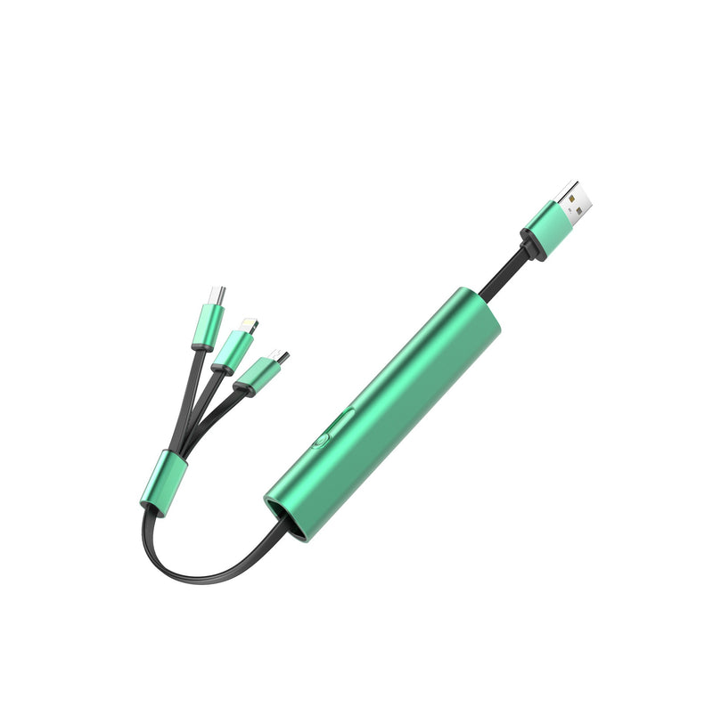 Câble Rétractable 3-en-1 — USB-C, Micro USB & Lightning