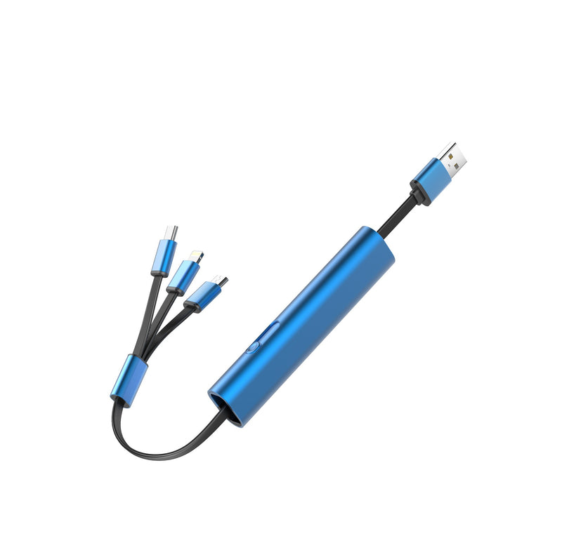 Câble Rétractable 3-en-1 — USB-C, Micro USB & Lightning