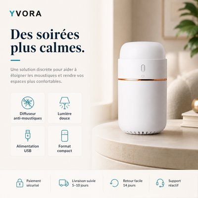 Diffuseur Anti-Moustiques USB — Lampe d'ambiance incluse