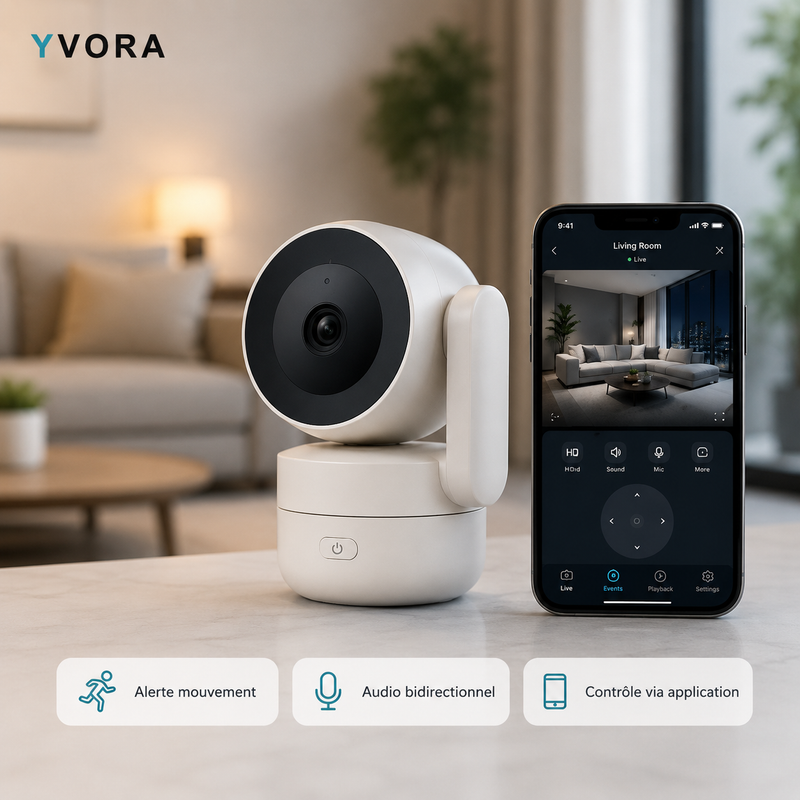 Caméra WiFi 4MP — Rotation 360° & Vision Nocturne