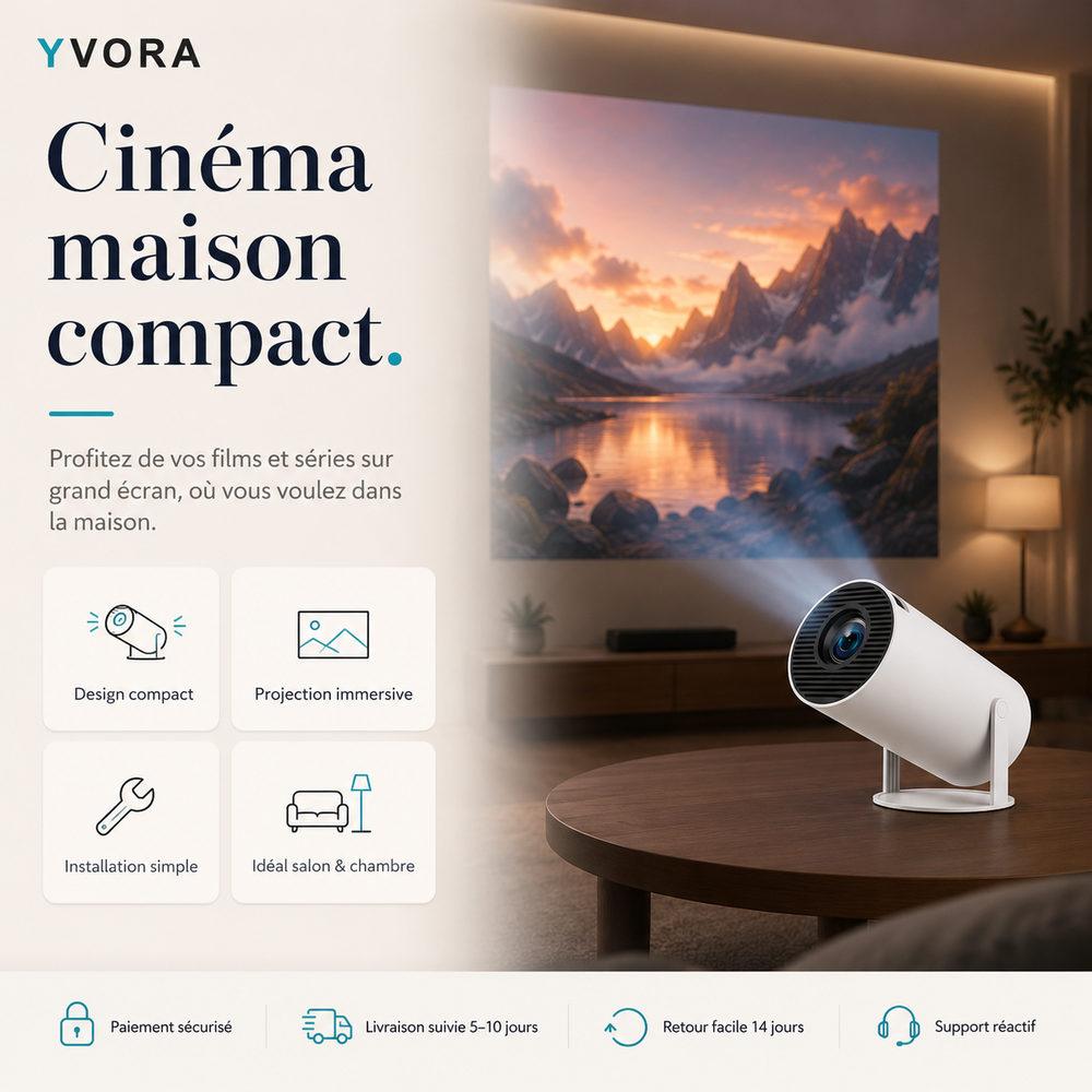 Projecteur Portable HY300 Pro — Cinéma Maison Compact