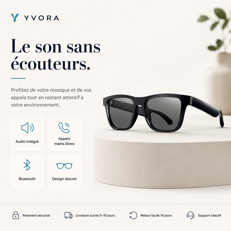Lunettes Audio Bluetooth Tech Shade — Son discret, style moderne