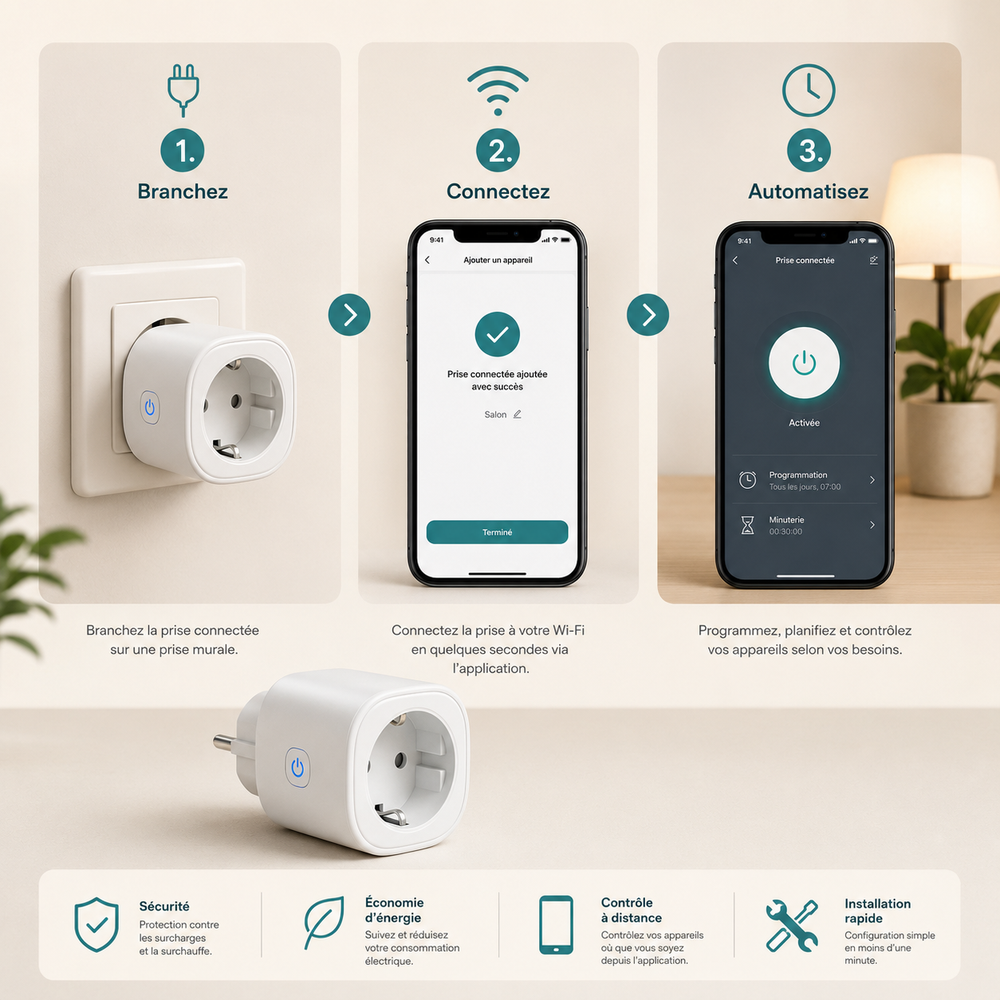Prise Intelligente WiFi — Contrôle à Distance