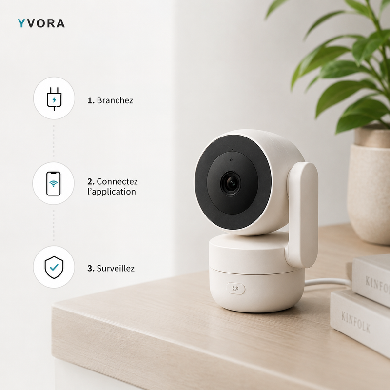 Caméra WiFi 4MP — Rotation 360° & Vision Nocturne