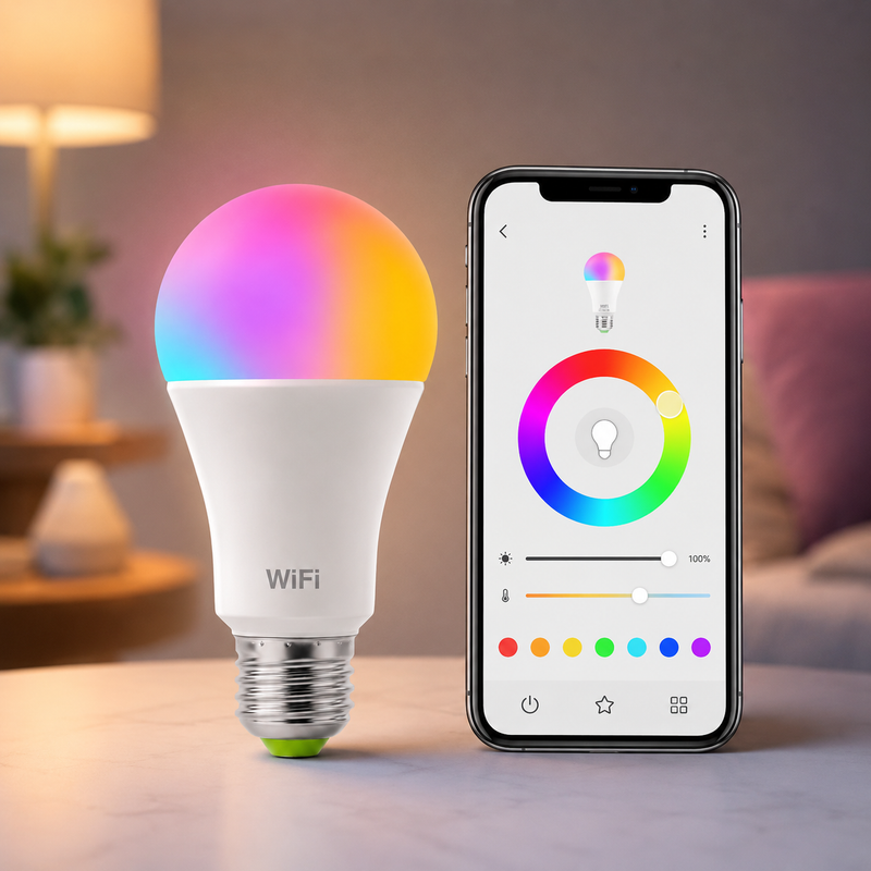 Ampoule Connectée RGB 15W — Contrôle vocal & application