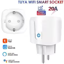 Smart Socket Tuya EU Plug Zigbee or WIFI 16/20A