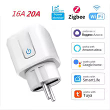 Smart Socket Tuya EU Plug Zigbee or WIFI 16/20A