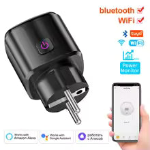 Smart Socket Tuya EU Plug Zigbee or WIFI 16/20A