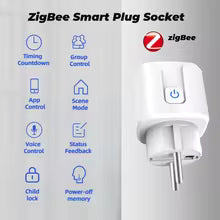 Smart Socket Tuya EU Plug Zigbee or WIFI 16/20A