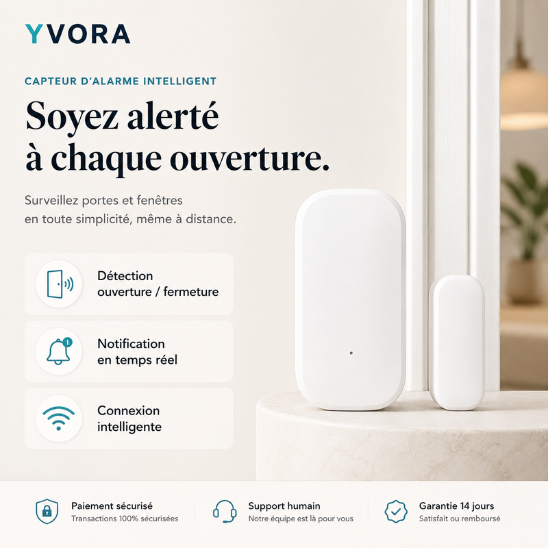 Alarme Connectée Maison — Détection instantanée portes & fenêtres