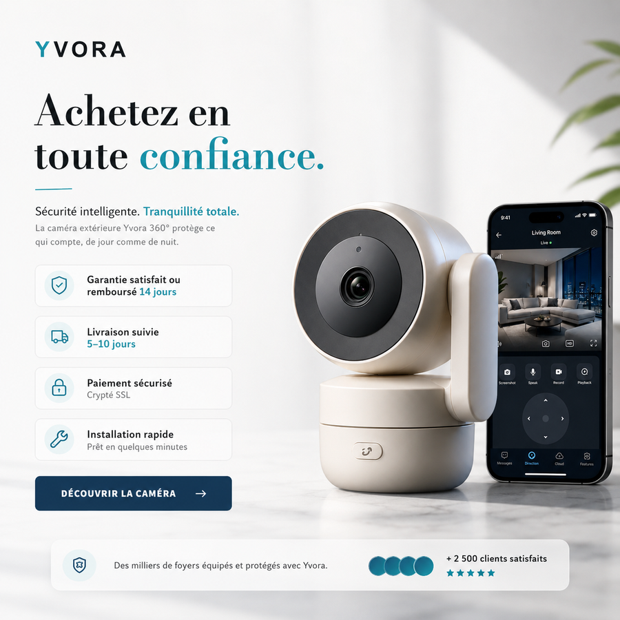 Caméra WiFi Intérieure 4MP — Rotation 360° & Vision Nocturne
